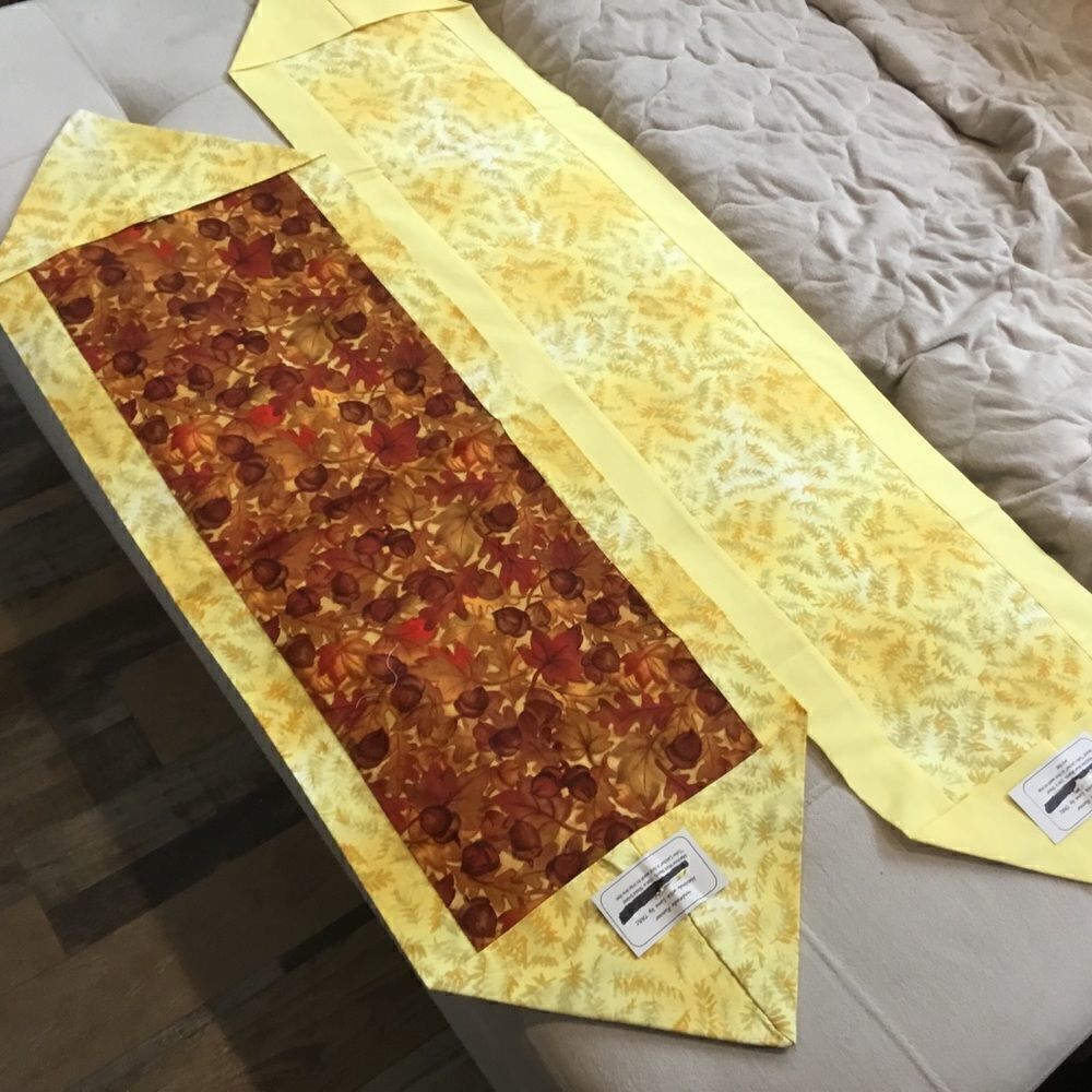 NWT Hand Crafted Set of 2 Yellow Runners - Picture 2 of 9